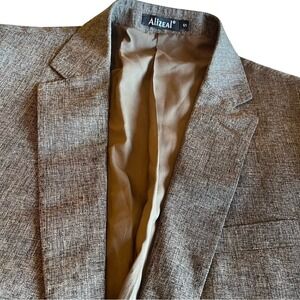 Alizeal Womens Slim Fit Blazer Brown Textured Single Button Jacket Size S NEW